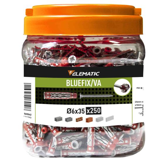 1,0 PZ Di ELEMATIC TASSELLO BLUEFIX VA 6X35 BARATTOLO 250 PZ