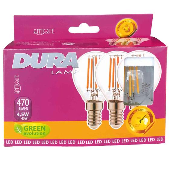 10,0 CF Di LED SET 3 SFERA 4W E14 L470-2700K CALDA