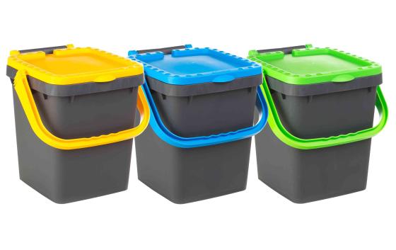 6,0 PZ Di PATTUMIERA ECOPLUS CON MANIGLIA 20 L COL. ASS.