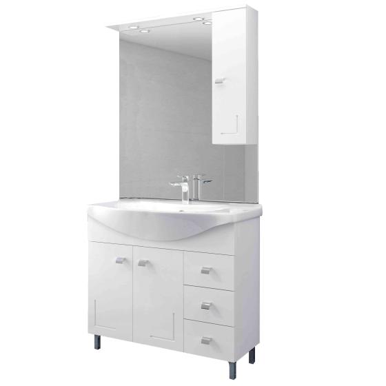 1,0 PZ Di MOBILE BAGNO EVA 105 COMPLETO BIANCO