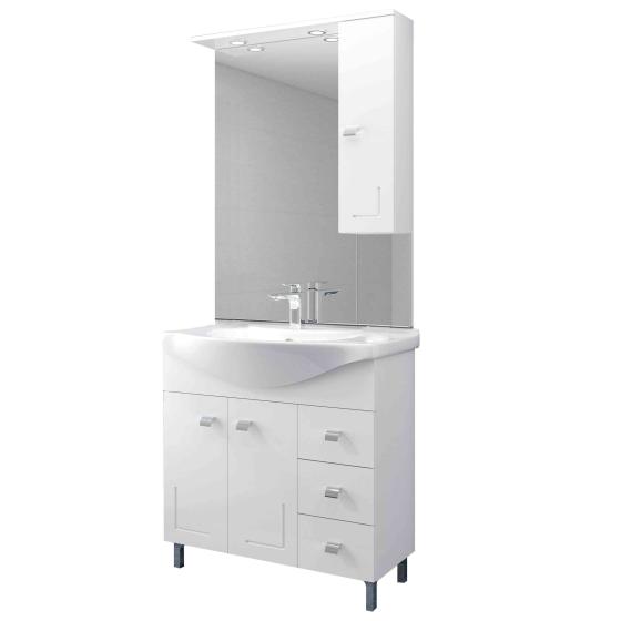 1,0 PZ Di MOBILE BAGNO EVA  85 COMPLETO BIANCO