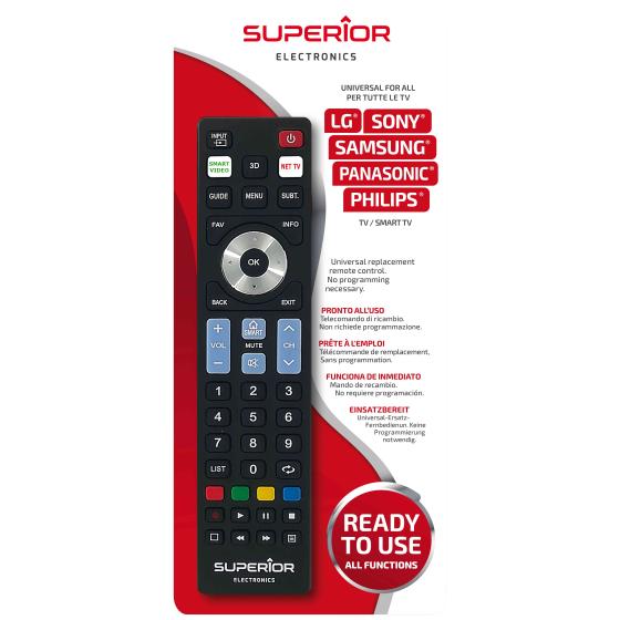 1,0 PZ Di TELECOMANDO TV SUPERIOR UNIVERSALE 5 MARCHI