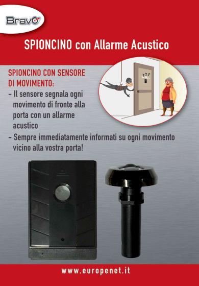 1,0 PZ Di SPIONCINO  90 GRADI CON ALLARME ACUSTICO BRAVO