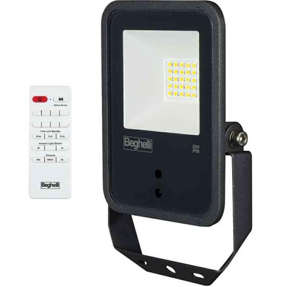 1,0 PZ Di BEGHELLI PROIETTORE LED W20 - 3 FUNZIONI C/TELEC.