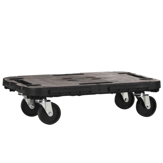 1,0 PZ Di PEDANA C/RUOTE PORTATA 300 KG 48X29X12,5 CM NERO