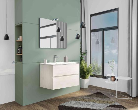 1,0 PZ Di MOBILE BAGNO NEW SPLASH  80 SOSP. ROVERE BIANCO
