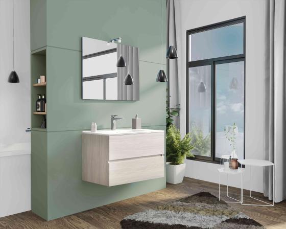 1,0 PZ Di MOBILE BAGNO NEW SPLASH  80 SOSP. ROVERE FUMO