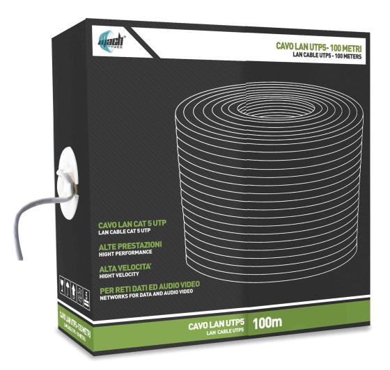 1,0 PZ Di CAVO LAN UTP  CAT.5 CCA 0,5 MM GRIGIO 305 M