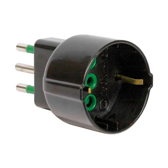 1,0 PZ Di FME ART.82.131 ADATTATORE 16A+T-SCHUKO NERO
