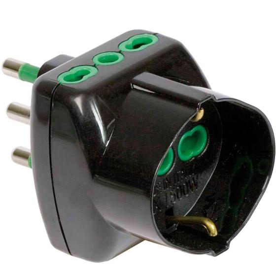 1,0 PZ Di FME ART.82.241 ADATTATORE 16A+T-2 BIP.SCHUKO NERO