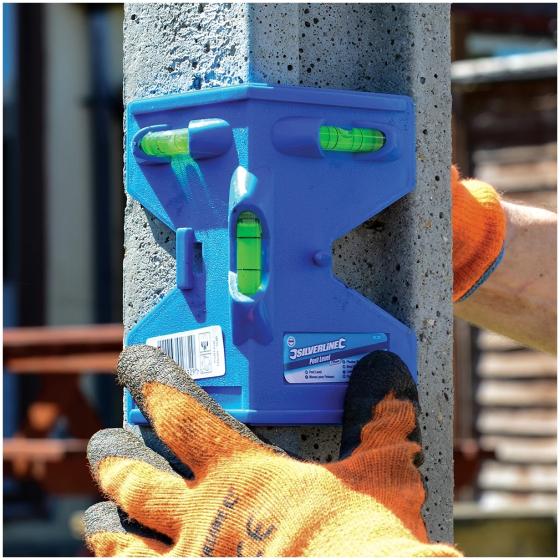 LIVELLA ANGOLARE MAGNETICA IN PLASTICA A 3 BOLLE PER PALO PALI RECINZIONE 135 mm
