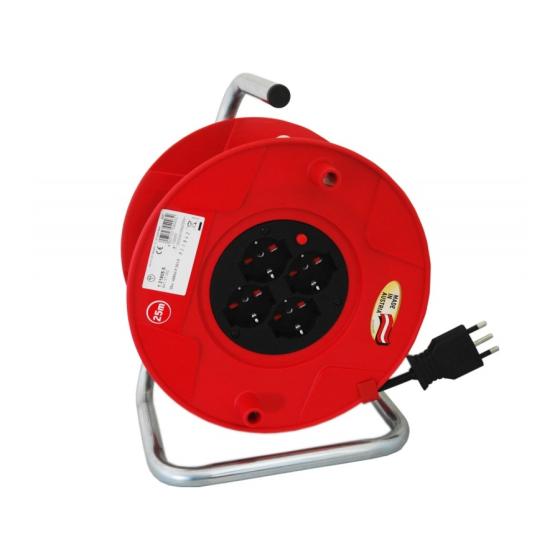 Avvolgicavo elettrico prolunga elettrica 4 prese con 25 mt cavo filo elettrico