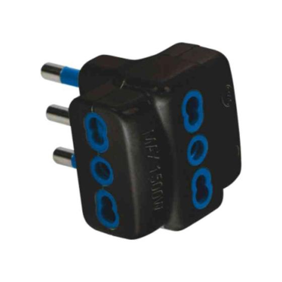 50,0 PZ Di FME 82.631 ADATTATORE TRIPLO 16A 2P+T GARANTI NER