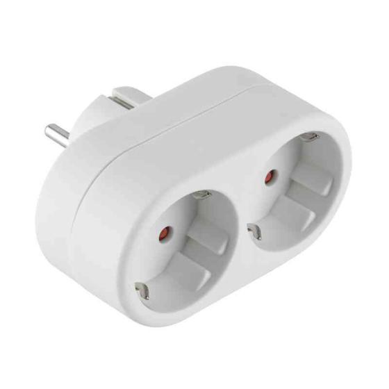 1,0 PZ Di ADATTATORE SPINA SCHUKO A  2 PRESA SCHUKO FRONTALI