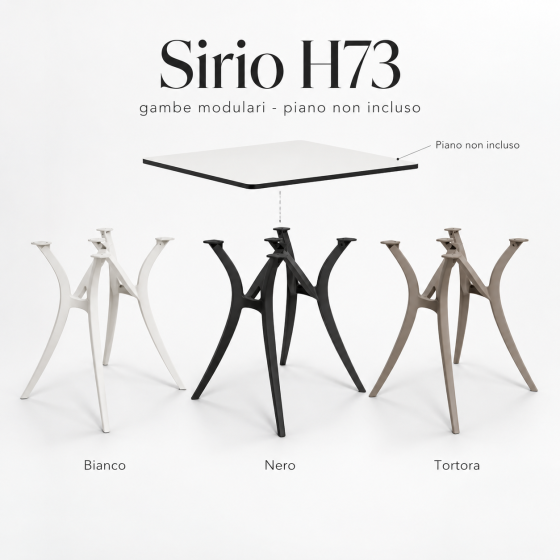 Gambe tavolo professionali Sirio modulari H73 cm - coppia per tavoli bar ristoranti e contract