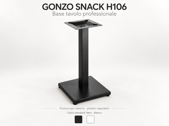 Base tavolo professionale Gonzo Snack H106 cm 40x40 cm per tavoli bar ristoranti e contract