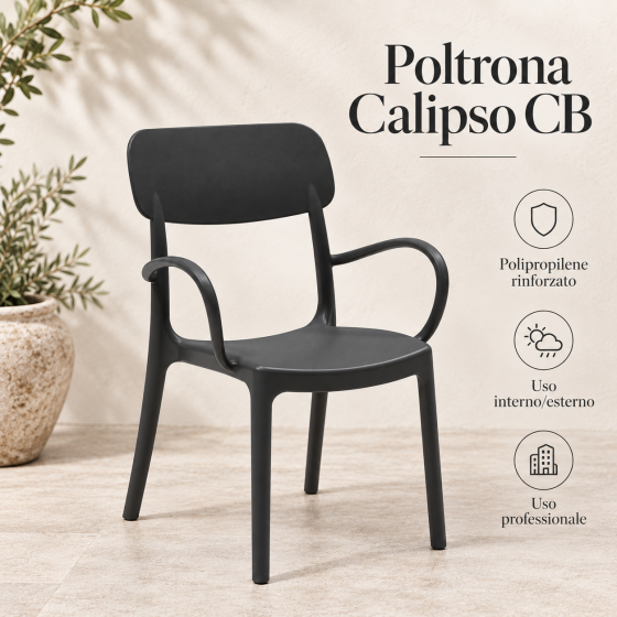 Poltrona Calipso CB in polipropilene rinforzato per interno esterno bar e ristorazione