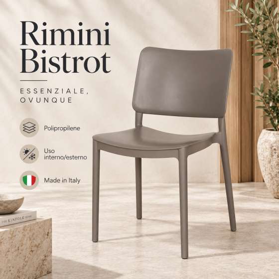Sedia Rimini Bistrot in polipropilene per interno esterno bar e ristorazione