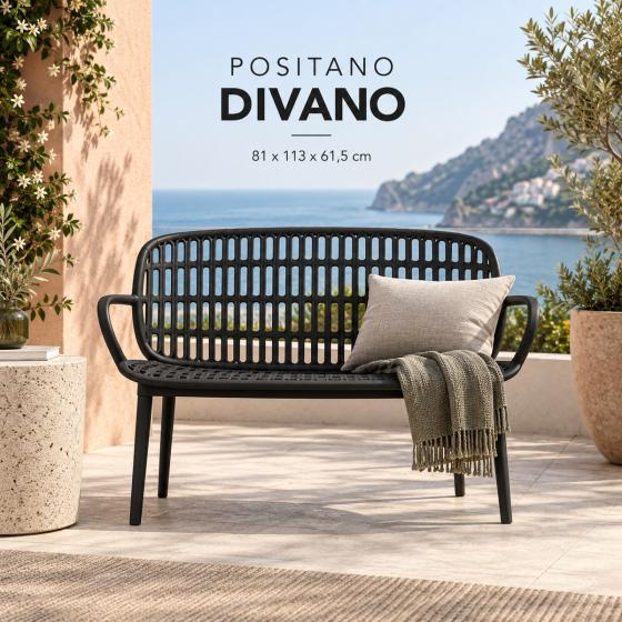 Divano professionale Positano 2 posti in polipropilene per horeca interno ed esterno