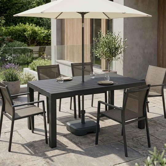 Tavolo professionale Nabucco 140x80 cm effetto doghe per interno esterno e ristorazione