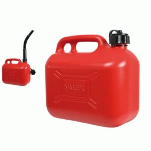 Tanica per benzina 5 LT con imbuto flessibile VALEX