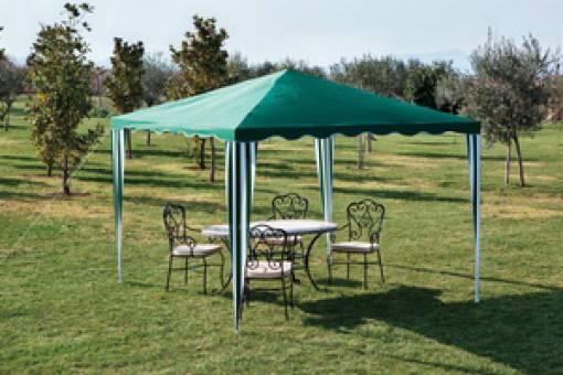 GAZEBO IN POLIESTERE MT. 3X3 VERDE PER ESTERNO GIARDINO TERRAZZO