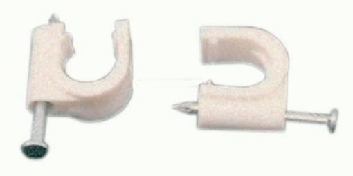 500 PZ Di FISSACAVI PLASTICA BIANCA C-CHIODO MM. 7-8**