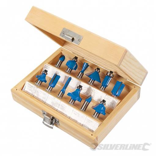 SET 12 PZ FRESE LEGNO PER SCANALARE GAMBO 8mm FRESATRICE PANTOGRAFO IN COFANETTO