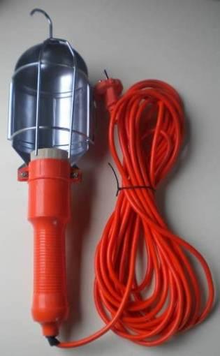 LAMPADA PORTATILE OFFICINA PORTALAMPADA E27 MECCANICO GANCIO CAVO FILO