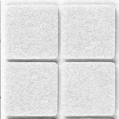 50,0 CF Di FELTRINO ADESIVO SEDIA BIANCO  25X 25 MM CF 8 PZ