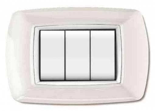 10,0 PZ Di PLACCA LIFE MOD.LIVING PL.BIANCA 3P COR.BIAN.