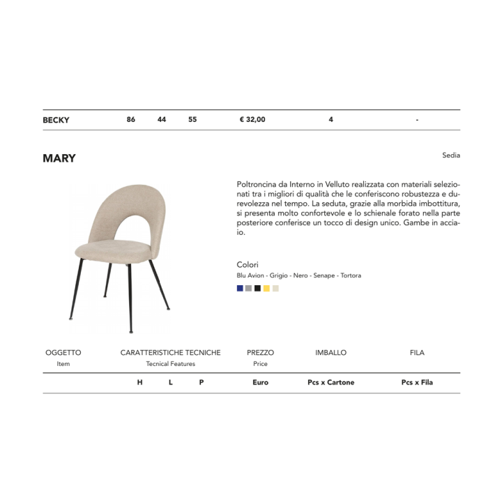 Poltroncina professionale Mary in velluto con gambe in acciaio per ristoranti locali e contract