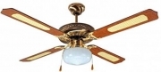 VENTILATORE A SOFFITTO A 4 PALE IN LEGNO CON LUCE 65 WATT LAMPADARIO