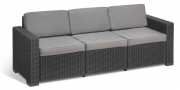 1,0 PZ Di ALLIBERT CALIFORNIA DIVANO 3 P C/CUSCINI GRAPHITE