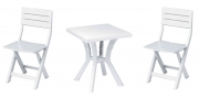 1,0 PZ Di SET DUETTO RESINATAVOLO + 2 SEDIE BIANCO