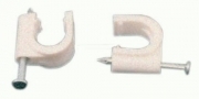 500 PZ Di FISSACAVI PLASTICA BIANCA C-CHIODO MM. 7-8**