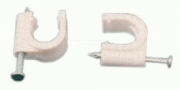 500 PZ Di FISSACAVI PLASTICA BIANCA C-CHIODO MM.9-10**