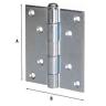 1,0 BL Di BL CERNIERA PERNO SFIL  ACC ZIN PESAN  63X63 2 PZ